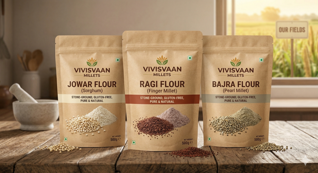 jowar, ragi, bajra flour